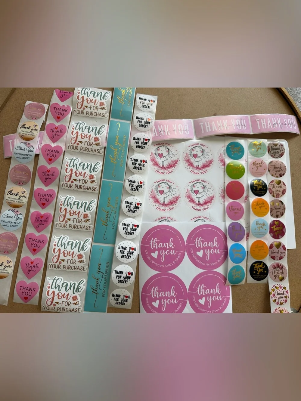 Thank you business stickers bundle 220 count variety